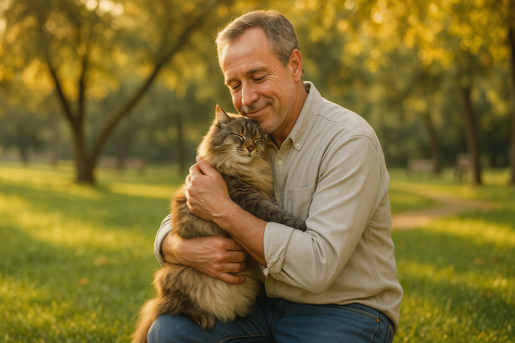 Conexão homem e gato