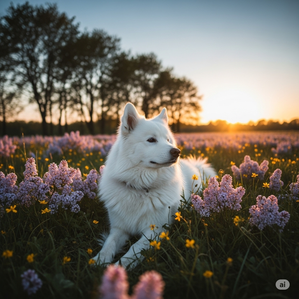 Cachorro pelagem branca