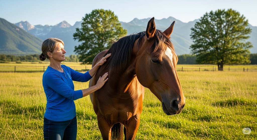 Terapia de reiki em cavalo