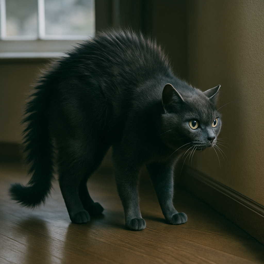 Gato arrepiado