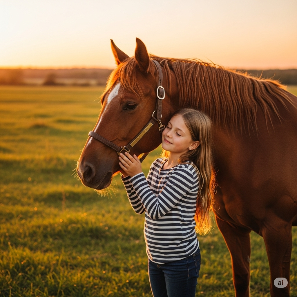 Menina e seu cavalo