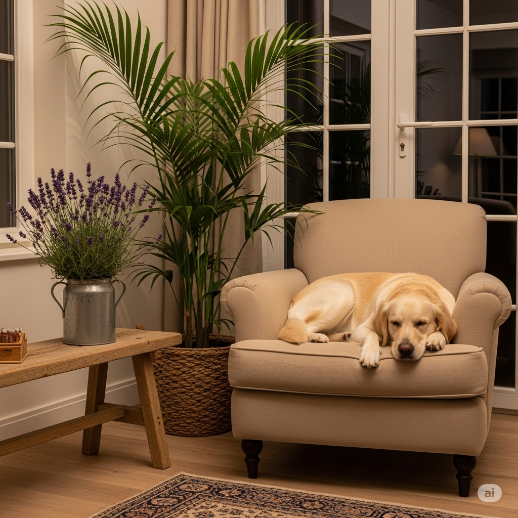 Cachorro e plantas