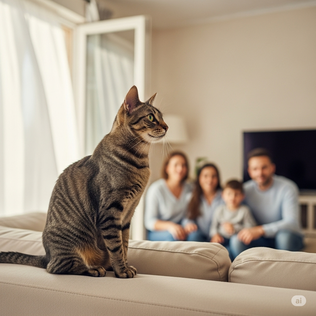 gato olhando para o exterior da casa