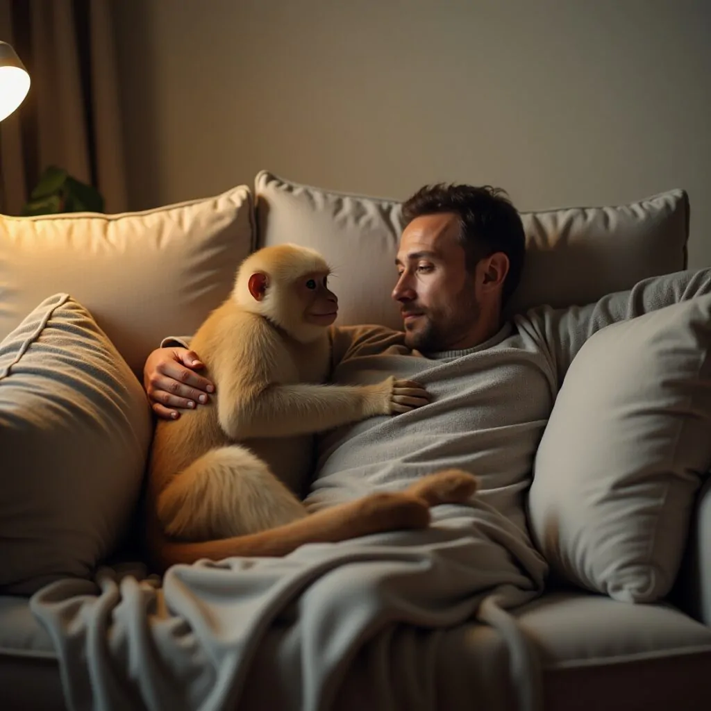 Confiança do macaco no seu tutor