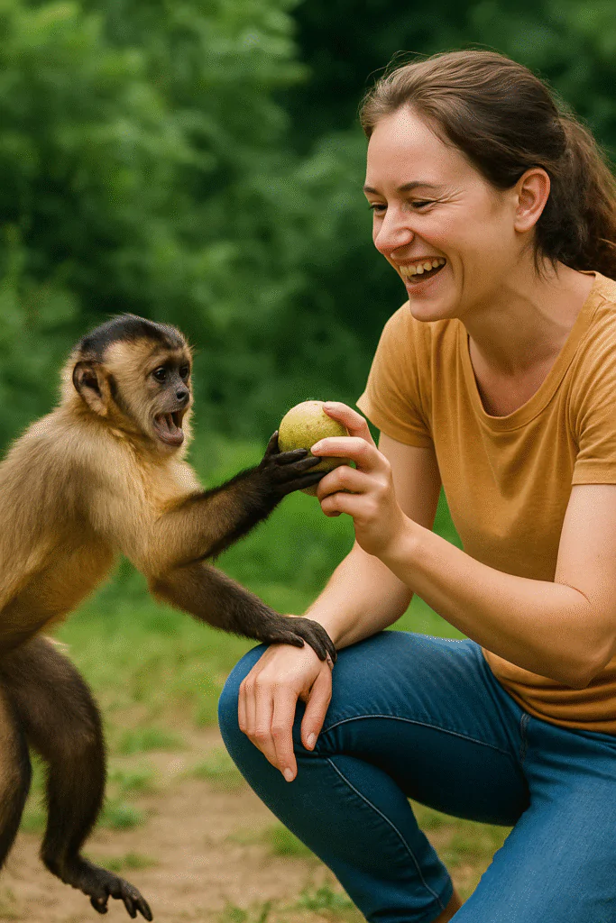 Alimentando uma macaca