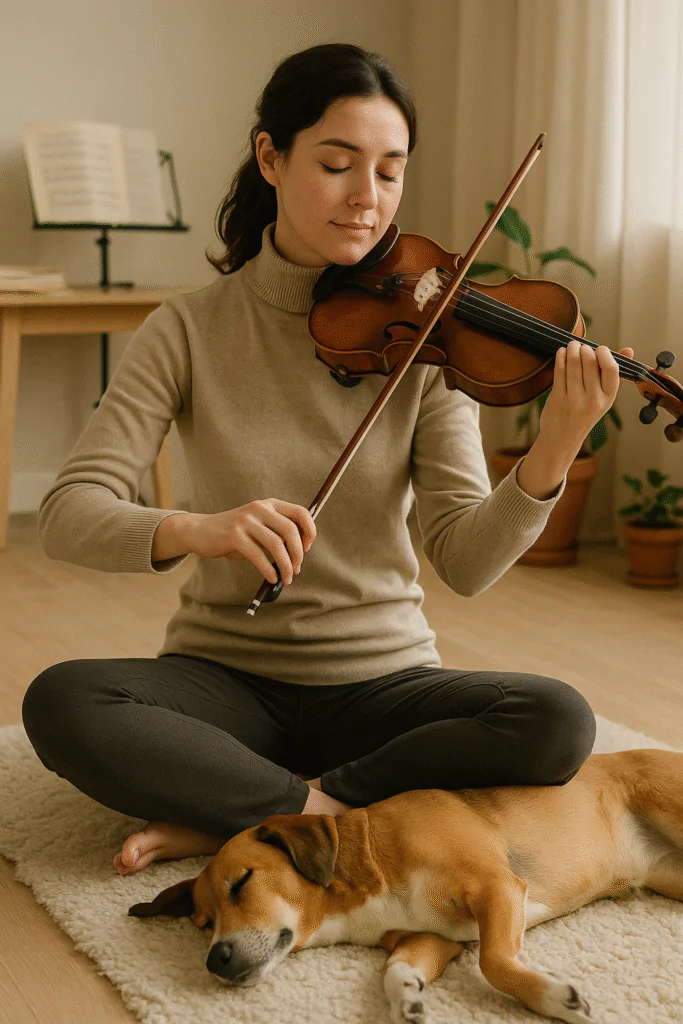 Violinista e seu cão