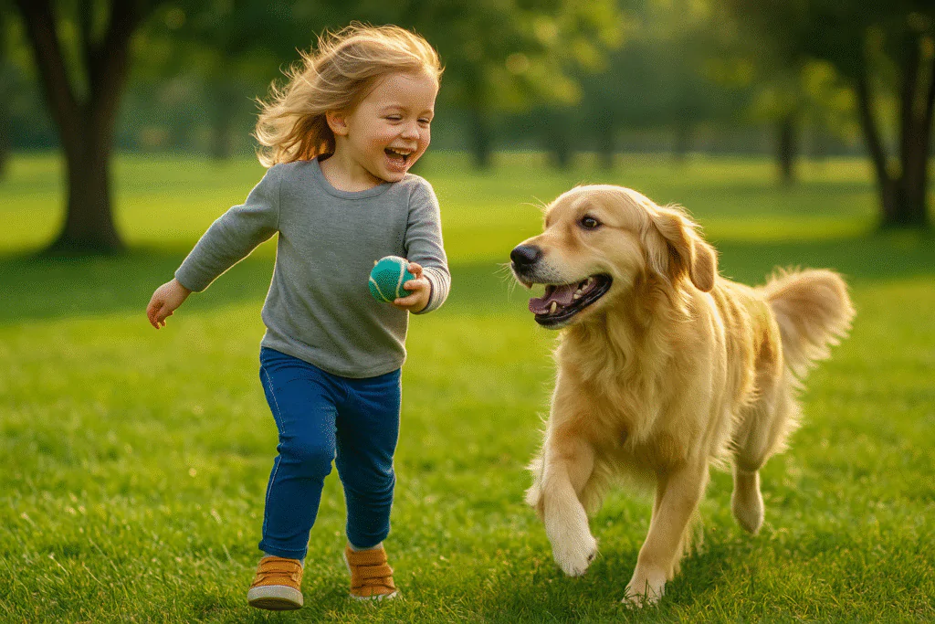 Criança brincando com Pet