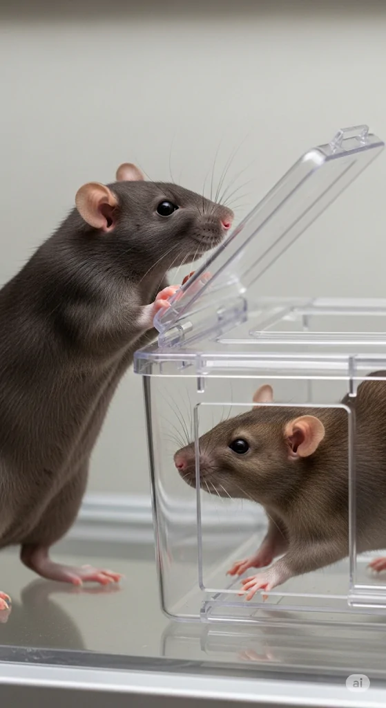 Rato ajudando outro rato a fugir