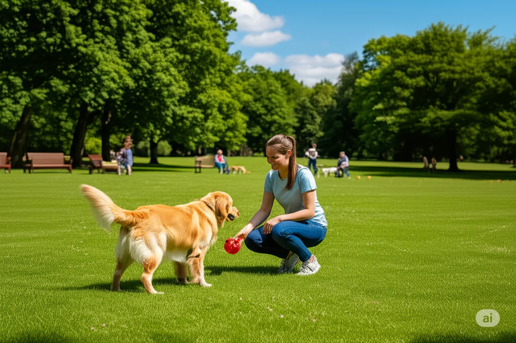 Pet brincando no parque