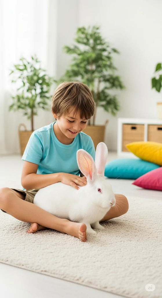 Brincando com seu coelhinho
