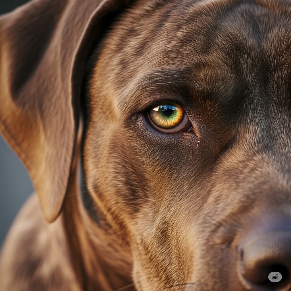 Cão com heterocromia setorial
