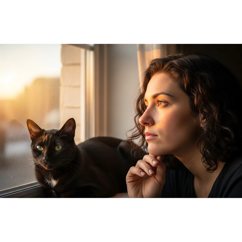 Mulher e gato - reflexão pós sonho