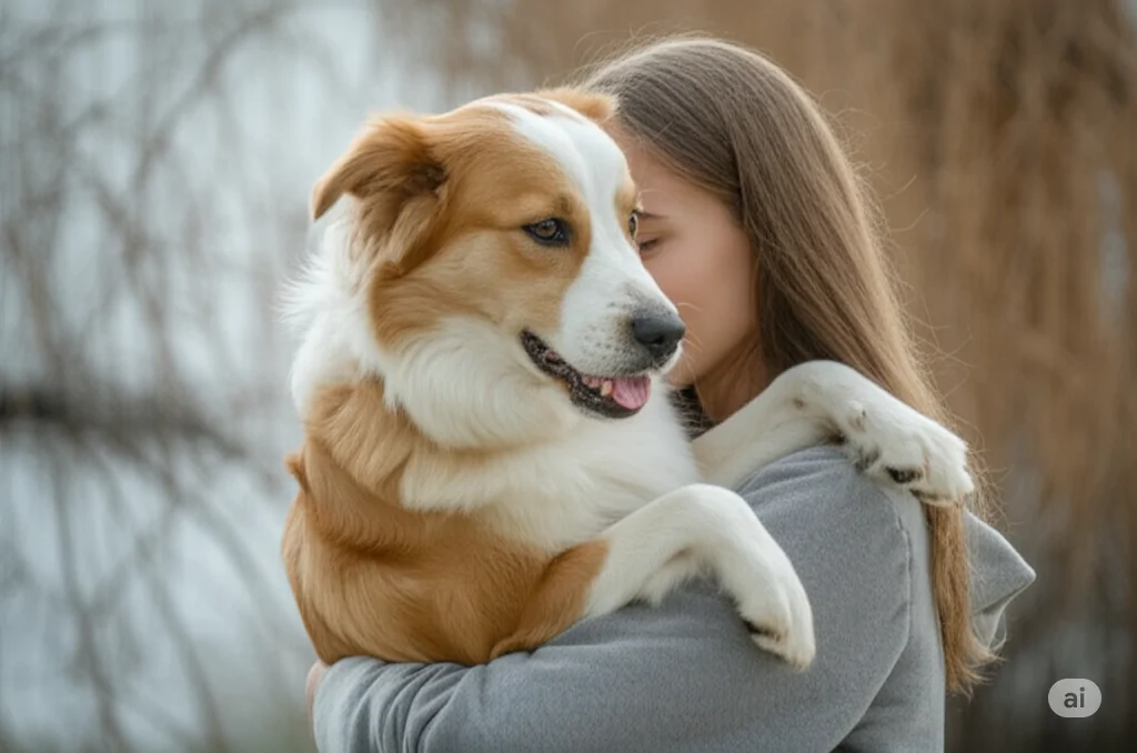 Adolescente e seu cãozinho