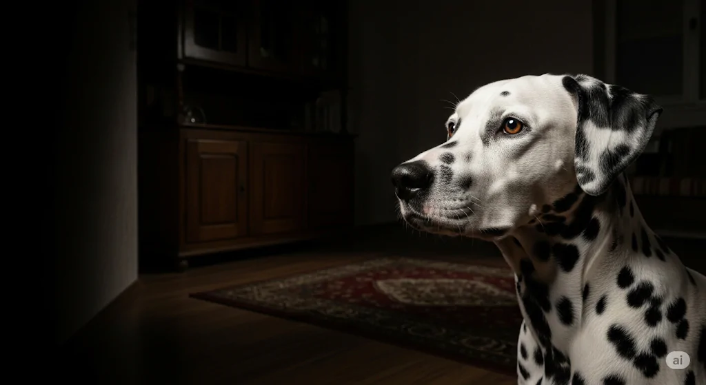 Um dálmata olhando fixamente