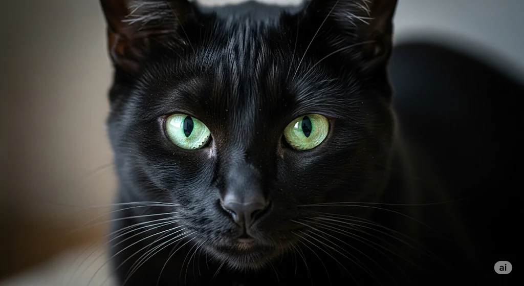 Gato preto de frente